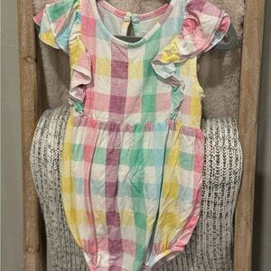 Birdie Bean Mae Plaid Romper 18-24m